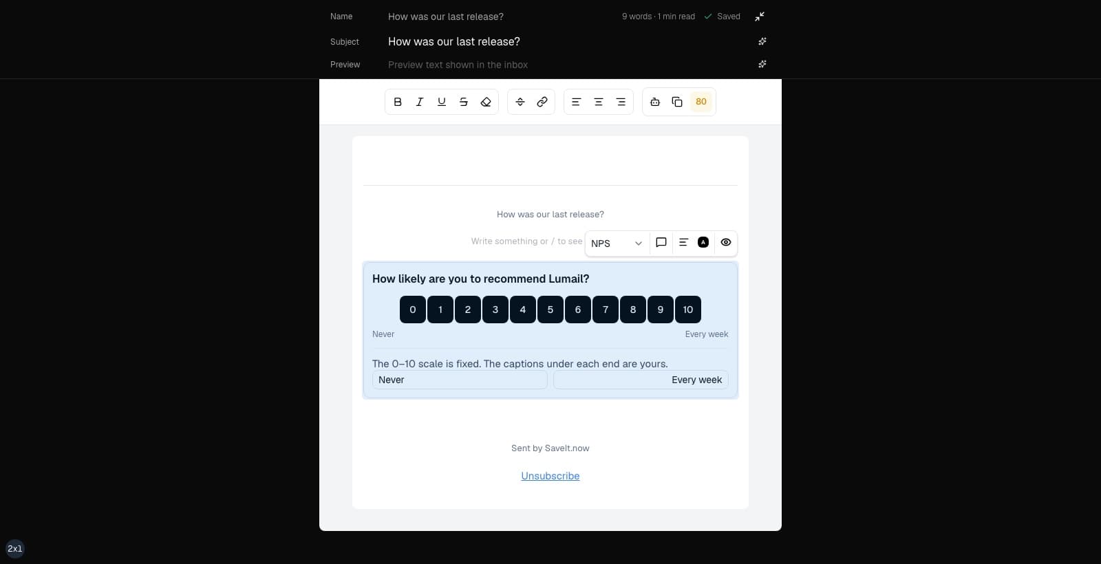 Surveys inside your emails